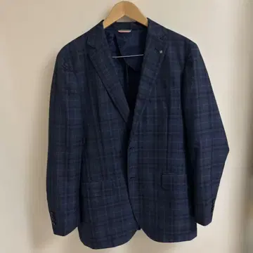 GUABELLO 체크 테일러드 자켓 HILTON 마 혼방 XL