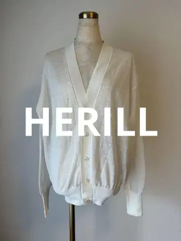 HERILL 헤릴 화이트 V넥 가디건 긴팔