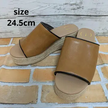에스파드리유 웨지솔 샌들 브라운 24.5cm