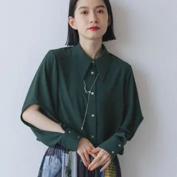 HARE 소데아키 셔츠 그린 하레 블라우스