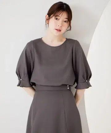 anysis 애니시스 스무디 폴리에스테르 크루넥 블라우스