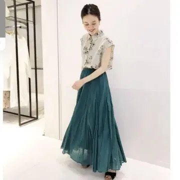 IENA 코튼 보일 개더 패널 스커트 36