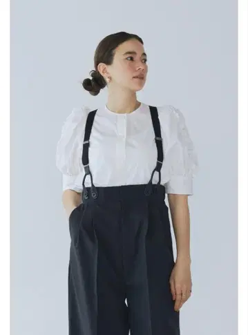 yori 머랭 퍼프 블라우스 화이트