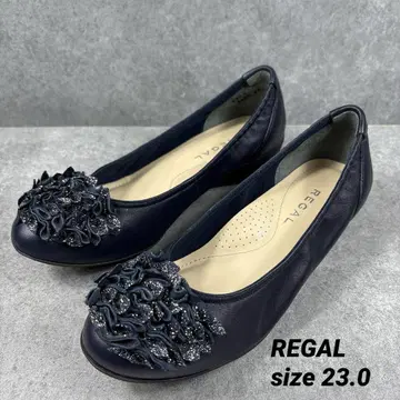 REGAL 리갈 발레 슈즈 코사지 플랫 23 네이비