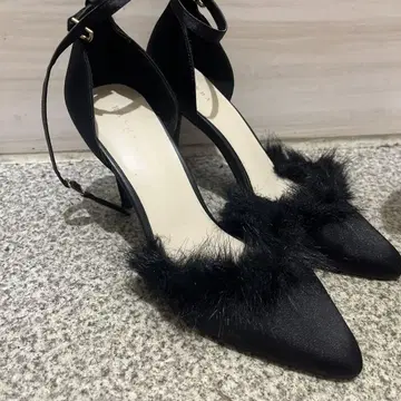 RANDA 퍼 펌프스 힐 뮬
