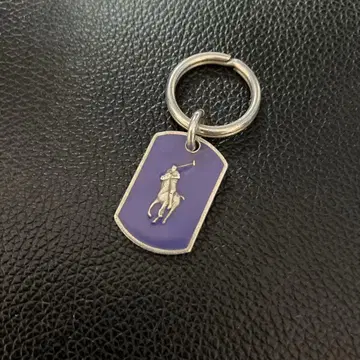 Ralph Lauren 보라색 도그 태그 키링 목걸이