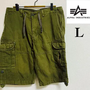 ALPHA INDUSTRIES 그린 카고 숏팬츠 L 사이즈