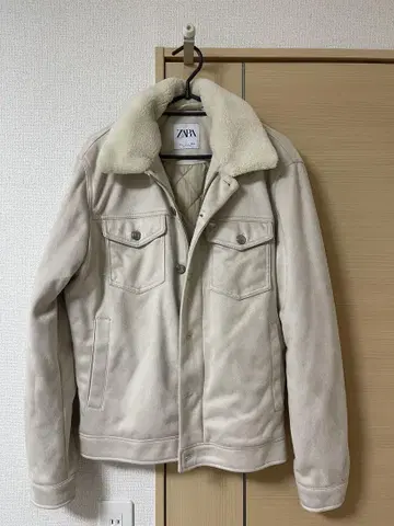 자라 카라 부착 자켓 S 크림