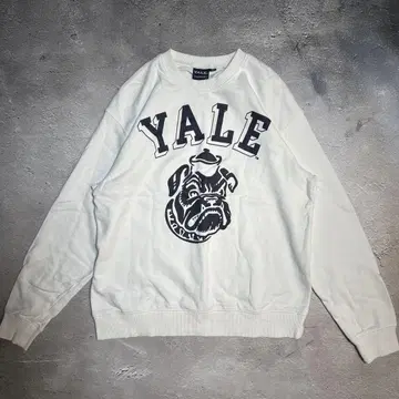 YALE 대학 로고 맨투맨 트레이닝복 화이트 FREE 사이즈