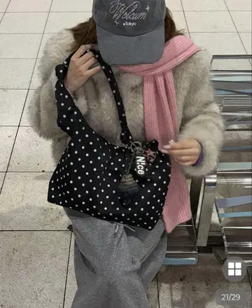 nugu hoop hiyori 도트 숄더백