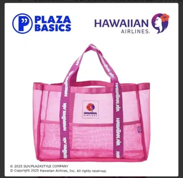 PLAZA HAWAIIAN AIRLINES 메쉬 토트백 핑크