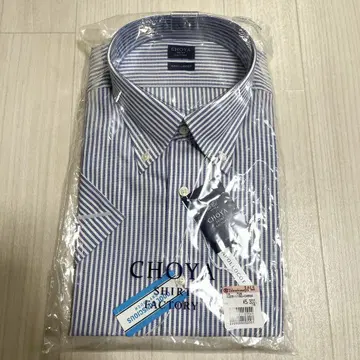 choya 택 포함 미사용 남성용 커터 셔츠 스트라이프 반팔 43
