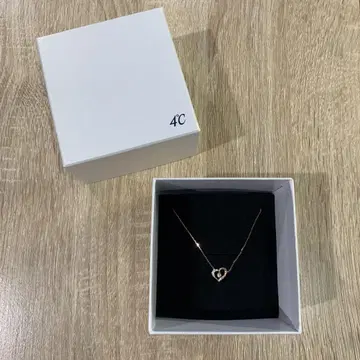 4C 골드 하트 모양 목걸이 박스 포함