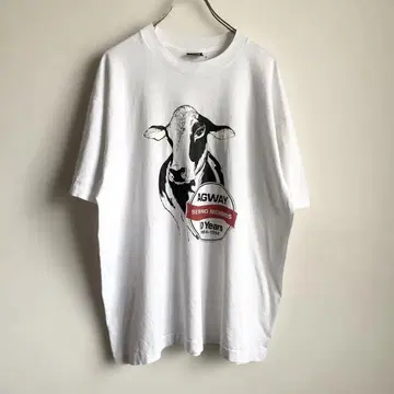 90s USA제 AGWAY COW 소 링크 프린트 티셔츠 기업 프로모션