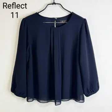 Reflect 보타이풍 턱 블라우스 네이비 컬러