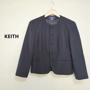 KEITH 노카라 자켓 네이비 울 100%