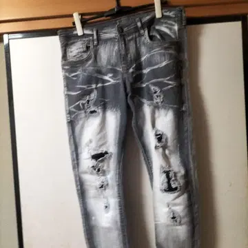 STYLO JEANS 데미지 가공 그레이 데님 팬츠 36