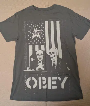 OBEY 스컬 디자인 티셔츠 S 그레이