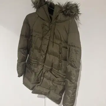 Eddie Bauer 후드 부착 다운 자켓 올리브