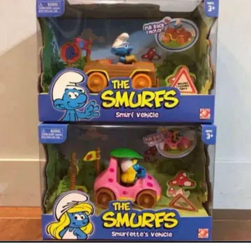 미개봉 새상품 smurfs vehicle 스머프 풀백카 2대 세트