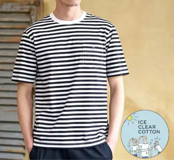 도레스테리아 ICE CLEAR COTTON 보더 포켓 티셔츠