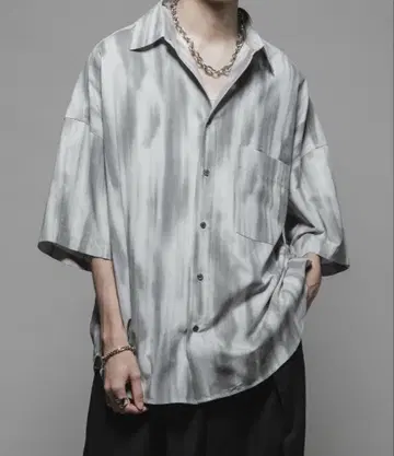 Casper John 타이다이 스트라이프 오버 셔츠