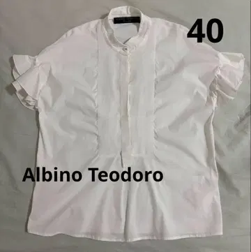 새상품급 Albino Teodoro 이탈리아제 프릴 블라우스 사이즈 40