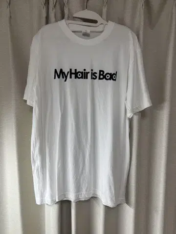 My Hair is Bad 마이 헤어 티셔츠 화이트 L 사이즈