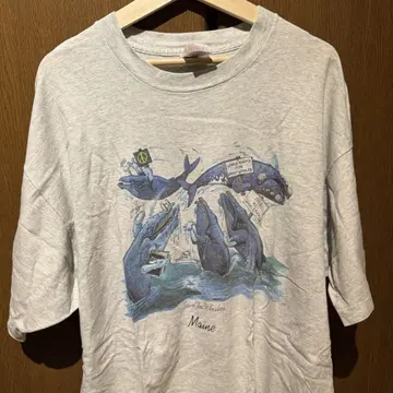 Fruit of the Loom 구제 의류 고래 티셔츠 2XL 빈티지