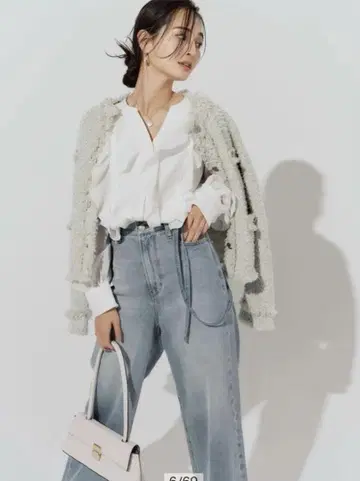 Arpege story 아푸와이저 리셰 사스 데님 와이드 팬츠