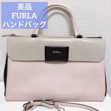 새상품급 FURLA 핸드백 핑크 베이지 브라운 숄더 훌라