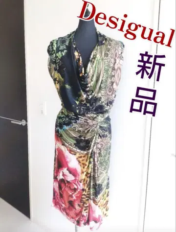 Desigual 데시구알 새상품 꽃무늬 사이즈 M 드레이프 개더 원피스