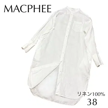 MACPEE 맥피 린넨 셔츠 원피스 38 사이즈 노카라