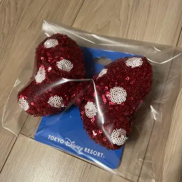 [미사용 새상품] 디즈니 미니 헤어 밴드 스팽글 빨간색 레드