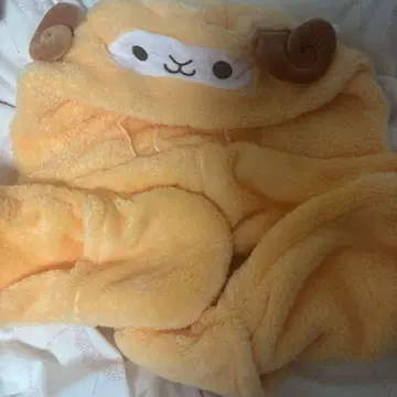 스토푸리 젤 장갑이 달린 머플러 오렌지 컬러 양 캐릭터 모자