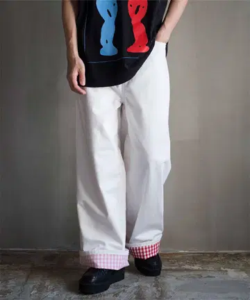 TSTS 2GINGHAM 안감 데님 팬츠