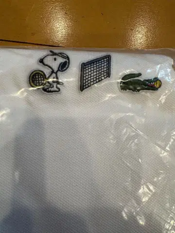 라코스테 피너츠 콜라보 피케 셔츠 US S 화이트