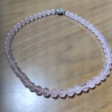 로즈 쿼츠 목걸이 실버 각인