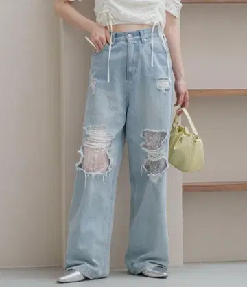 카스타네 kastane 레이스 데님 팬츠