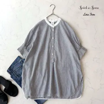 Spick&Span(스픽 앤 스팬) 턱 슬리브 셔츠