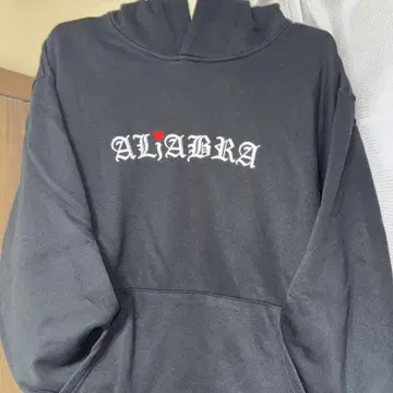 ALiABRA 후드 부착 후드티 블랙