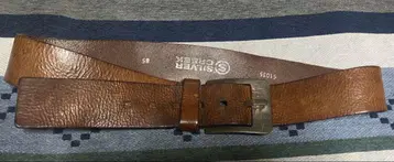 빈티지 70' Silver Creek 브라운 가죽 벨트 구제 의류