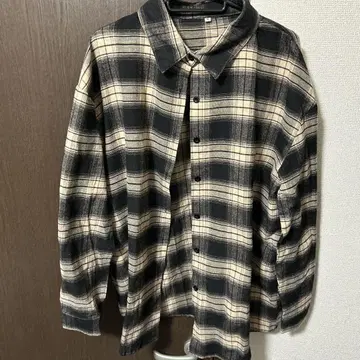 플란넬 셔츠 블랙 베이지 체크