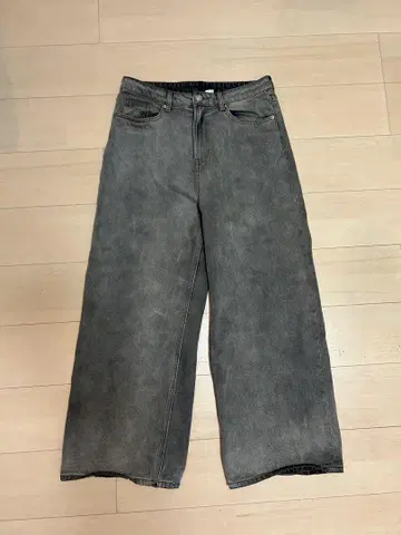 H&M 그레이 배기 데님