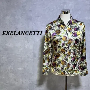 EXELANCETTI 긴팔 셔츠 스탠드 카라 올 패턴 멀티 컬러 4147