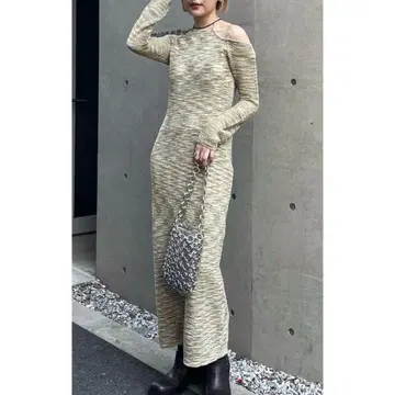 MOUSSY MULTI COLOR KNIT DRESS 그린