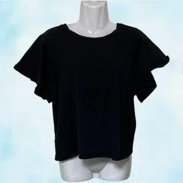 허니 서클 로즈 티셔츠 블랙 여성용 반팔 무지