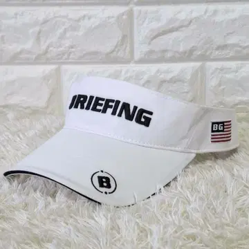 BRIEFING 선바이저 골프 국기 자수 화이트 화이트 FR 세탁 가능