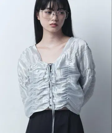 CODE A gathered shiny blouse 블라우스 코드 A