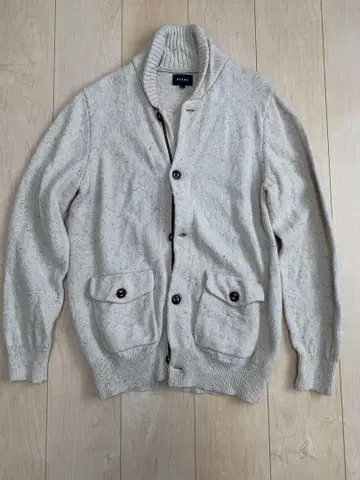 BEAMS 아이보리 계열 니트 가디건 L